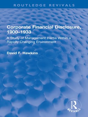 cover image of Corporate Financial Disclosure, 1900-1933
